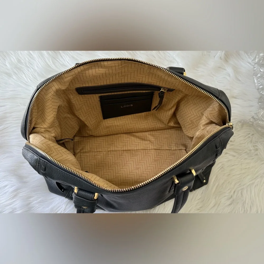 Lodis San Tropez Leather Handbag with Gold Hardware + Wallet - Picture 10 of 16